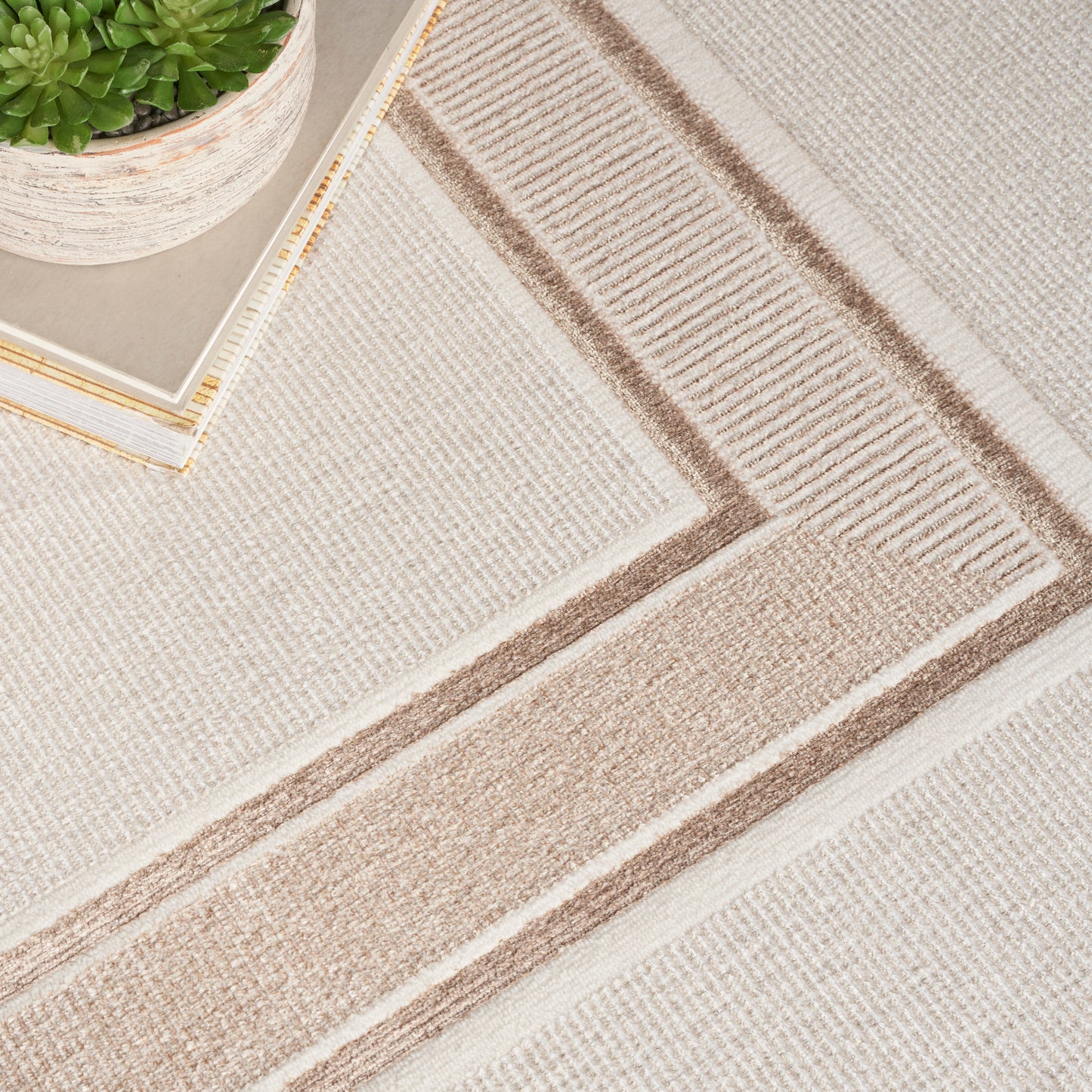 Nourison Glitz 9' x 12' Ivory Cream Contemporary Indoor Rug