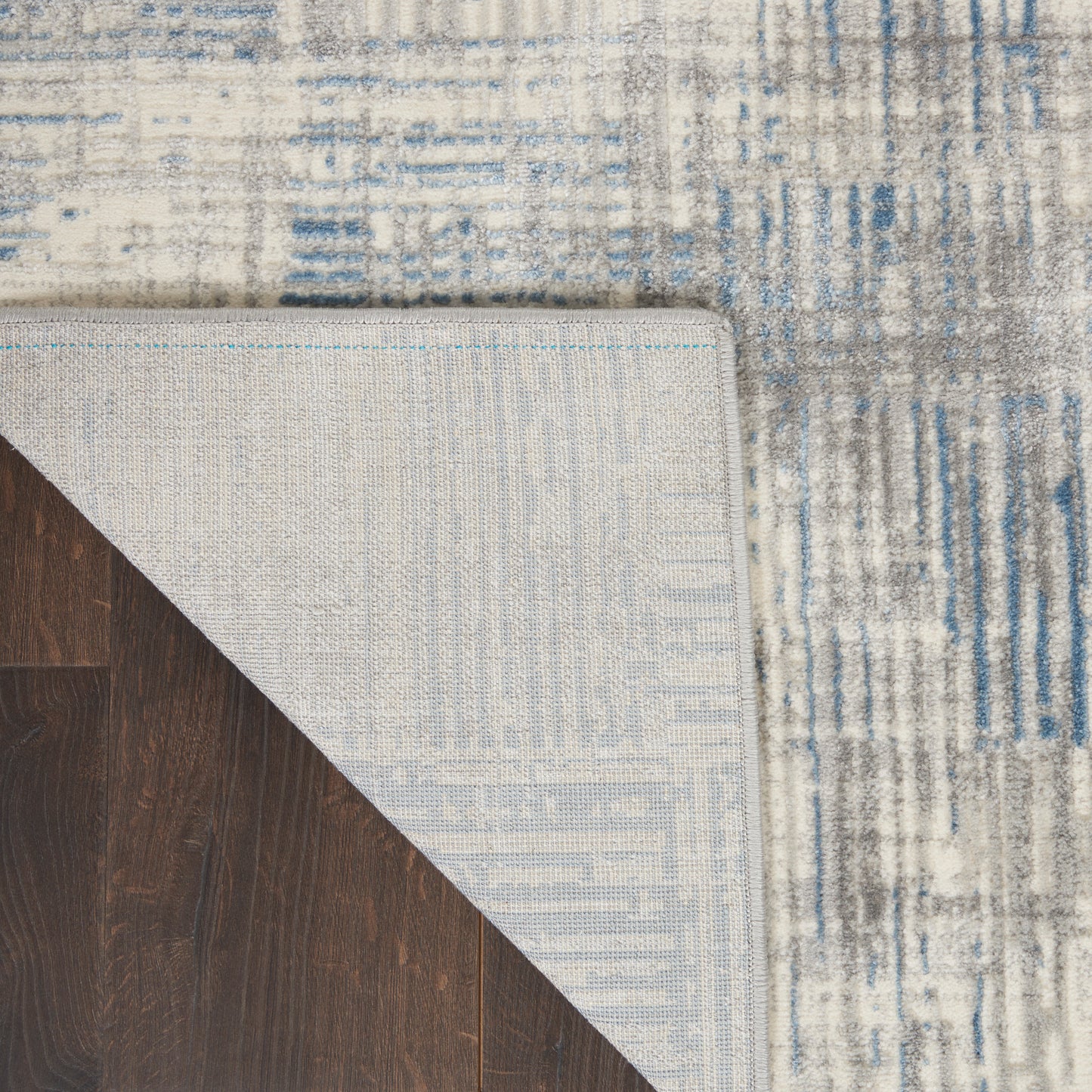 Nourison Solace 5'3" x 7'3" Ivory/Grey/Blue Modern Indoor Rug