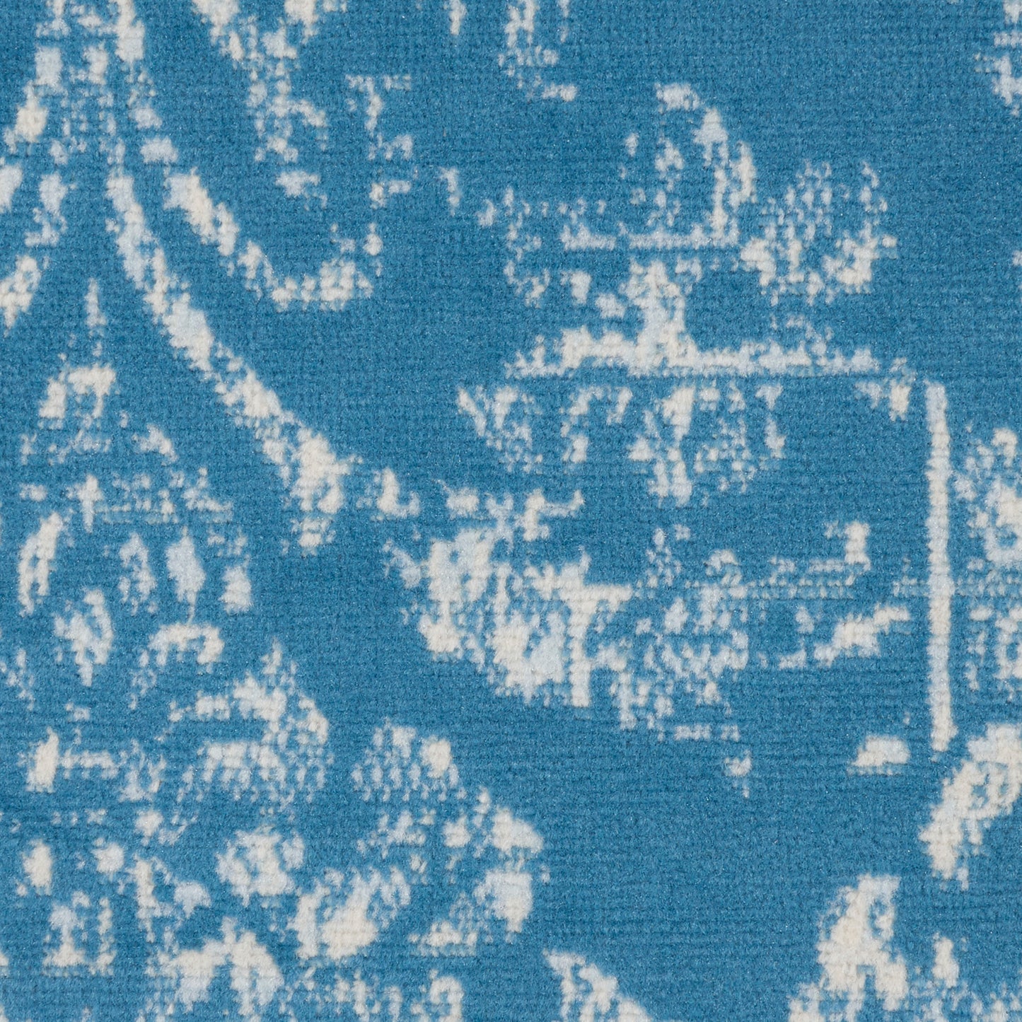 Nourison Jubilant 5'3" x Round Blue Vintage Indoor Rug