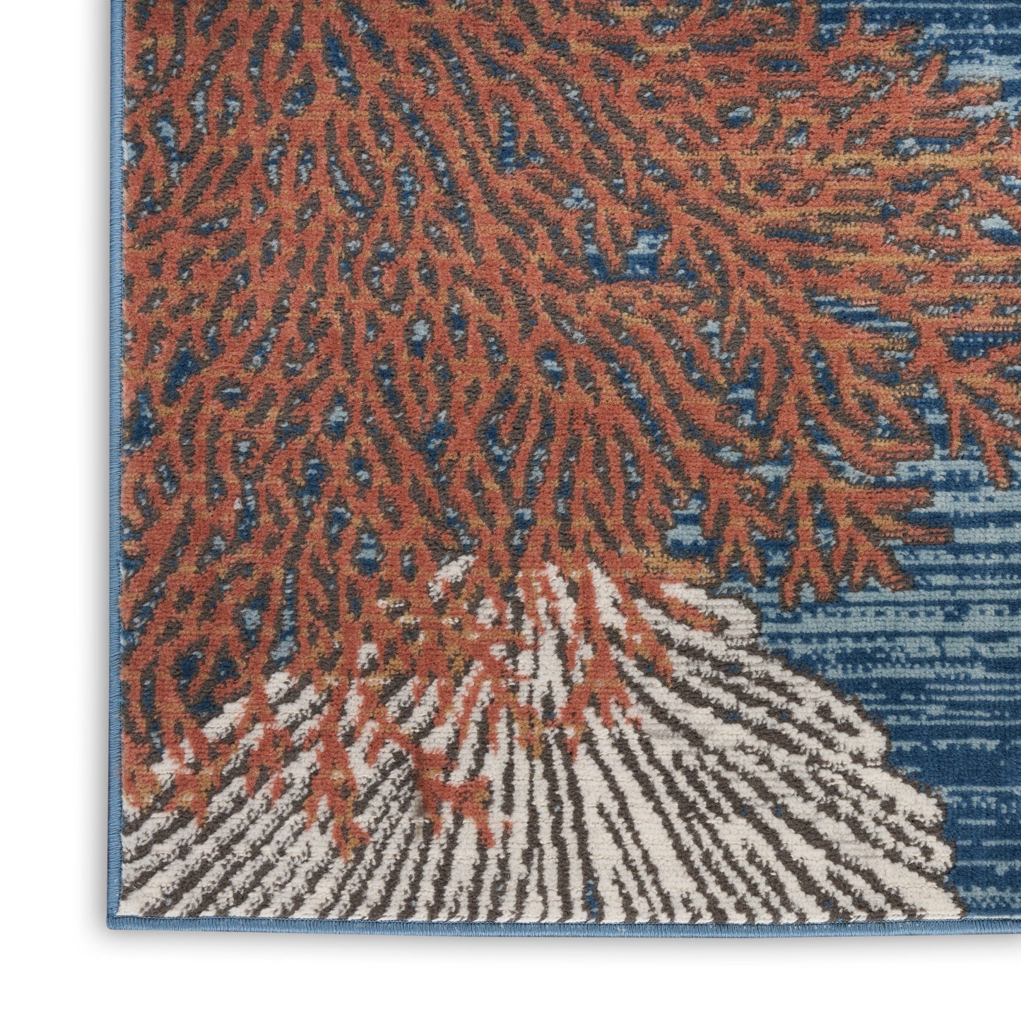 Nourison Seaside 7'10" x 9'10" Blue Multicolor Coastal, Nautical & Beach Indoor Rug