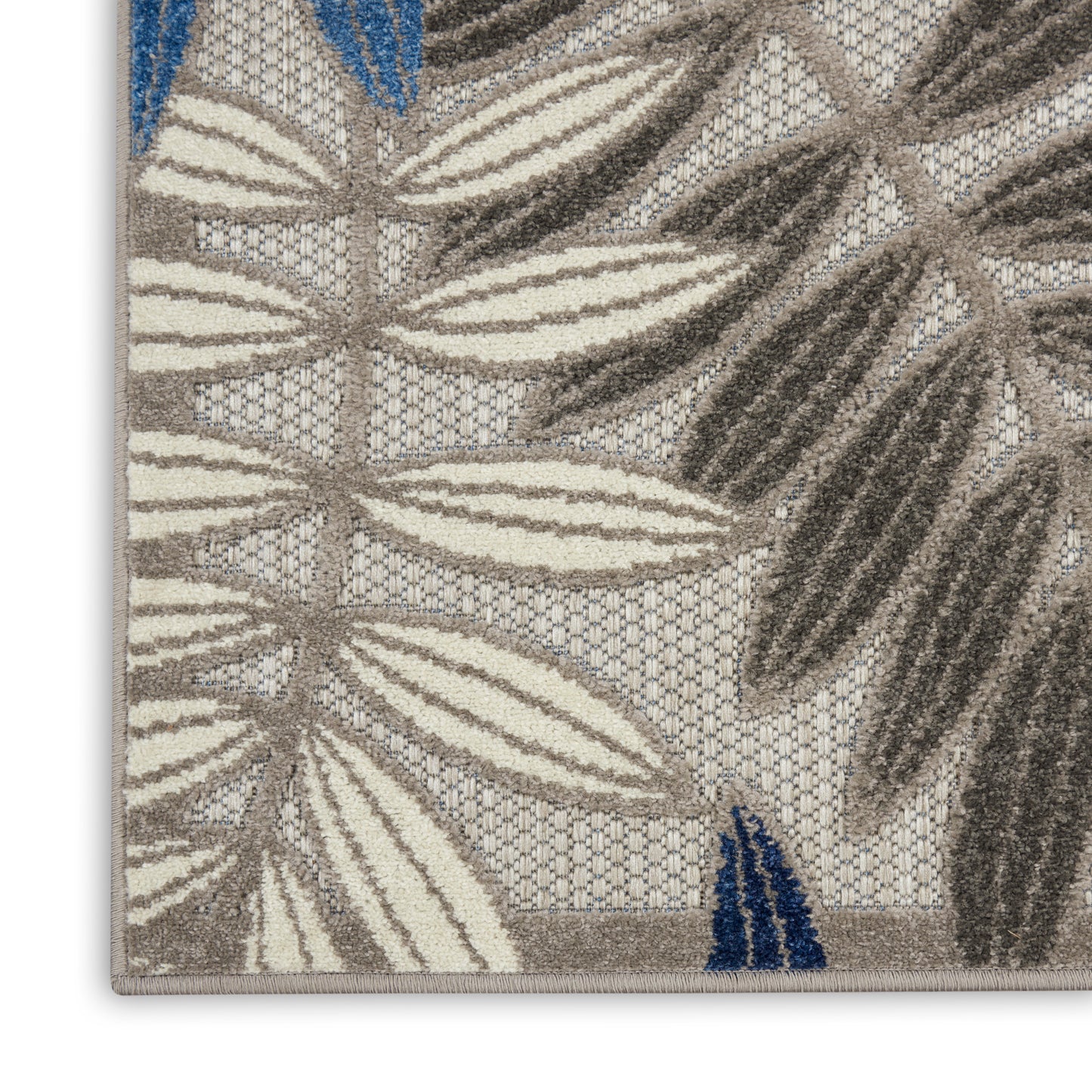 Nourison Aloha 7' x 10' Grey/Blue Tropical Rug