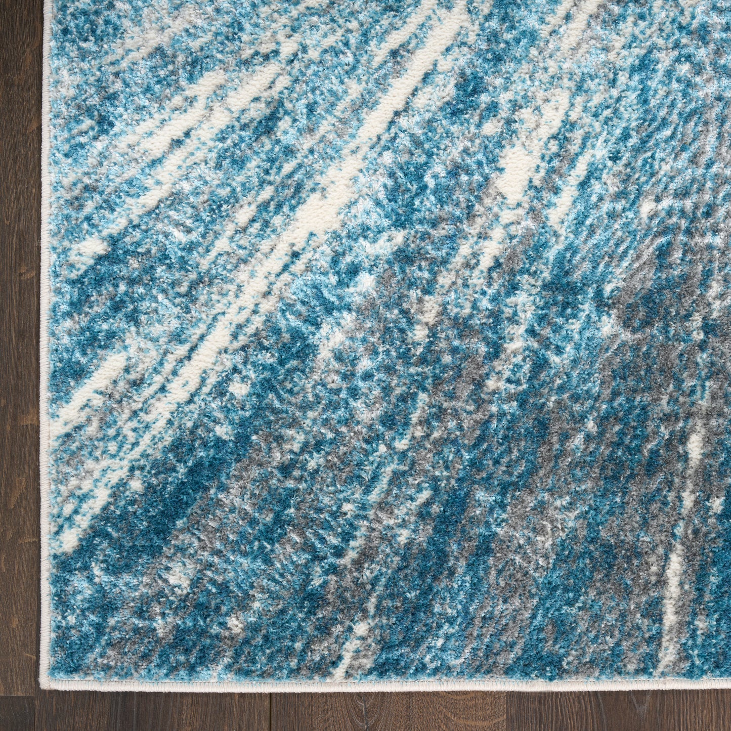 Nourison Ambiance 7'10" x 9'10" Blue Silver Modern Indoor Rug