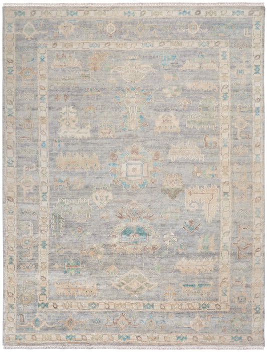 Nourison Odessa 7'9" x 9'9" Grey Multicolor Vintage Indoor Rug