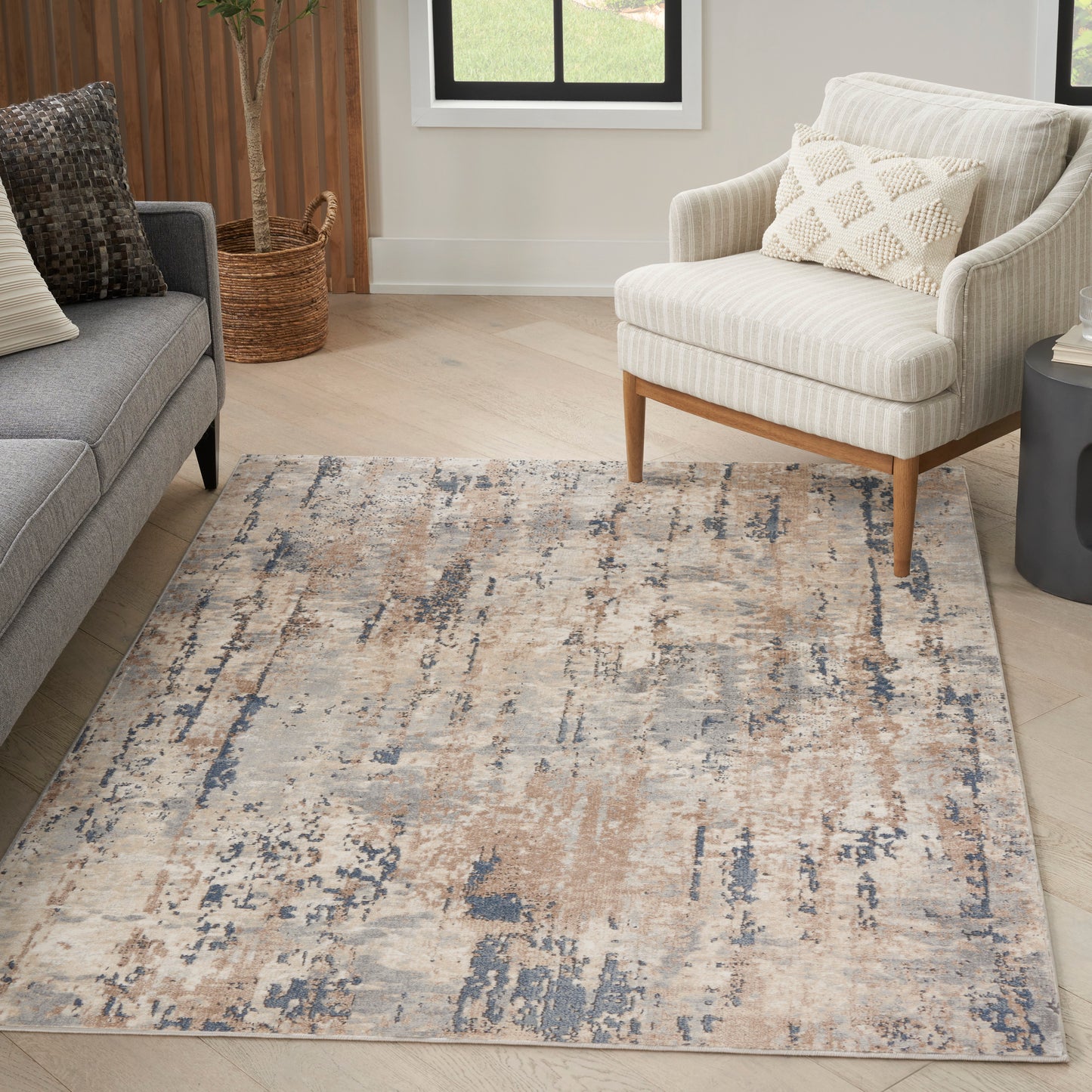 Nourison Quarry 5'3" x 7'3" Beige Grey Modern Indoor Rug