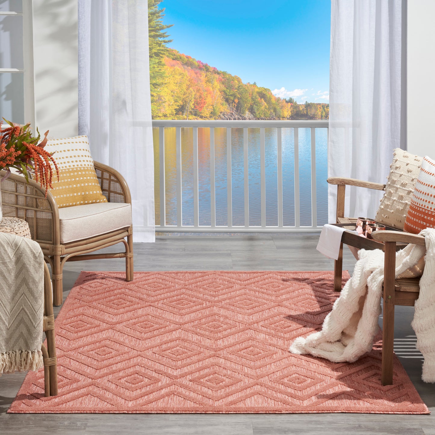 Nourison Versatile 6' x 9' Coral Orange Modern Rug