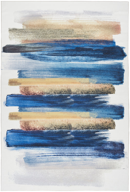 Nourison Nourison Washables 4' x 6' Blue Multicolor Modern Indoor Rug