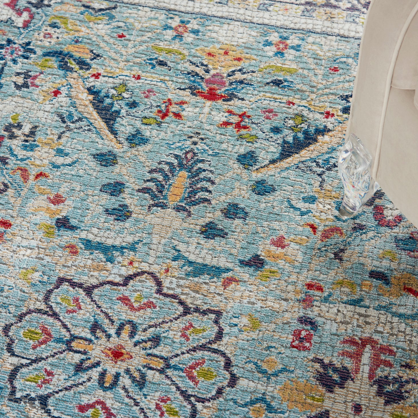 Nourison Ankara Global 5'3" x 7'6" Teal Multicolor Bohemian Indoor Rug