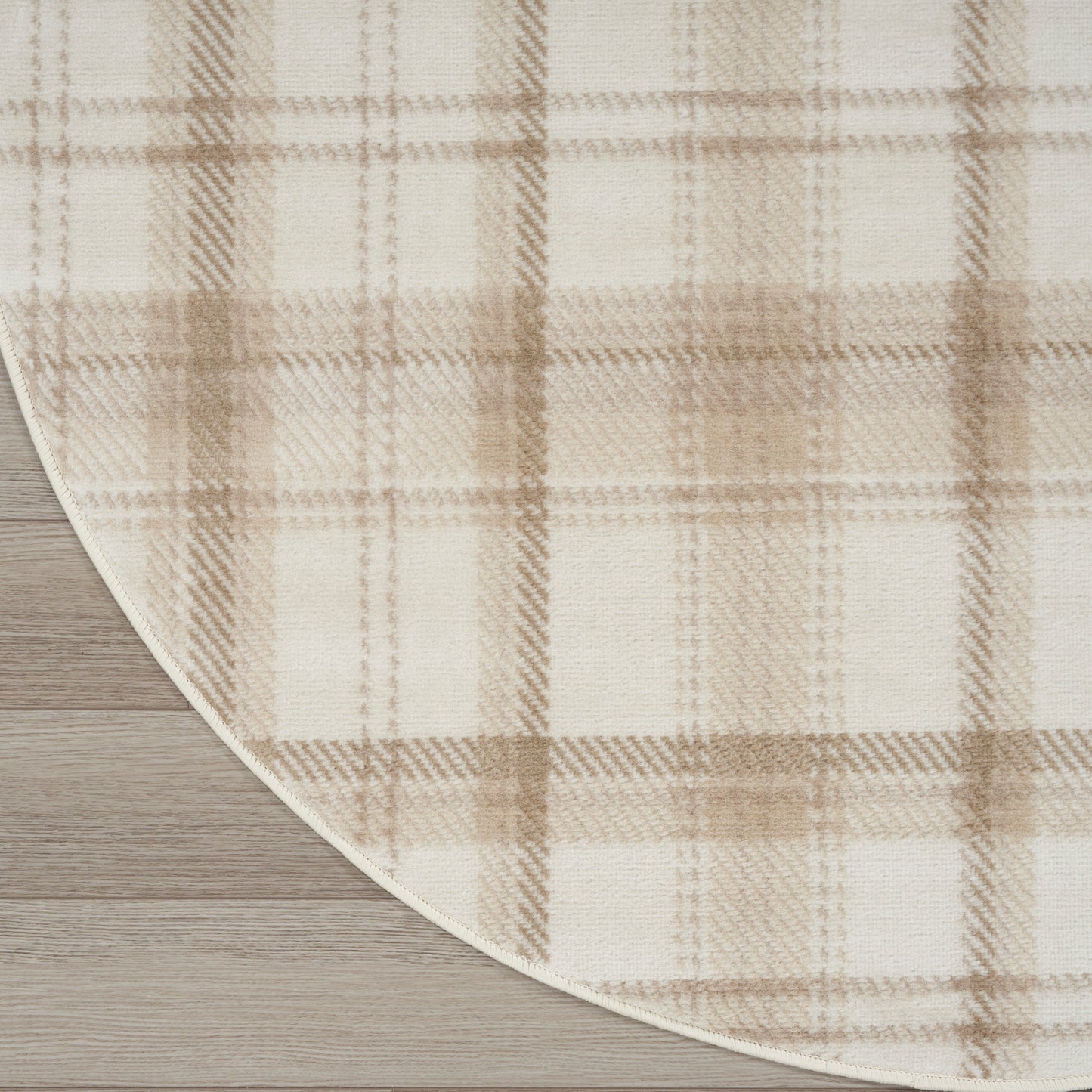 Nourison Grafix 4' x Round Ivory Beige Farmhouse Indoor Rug