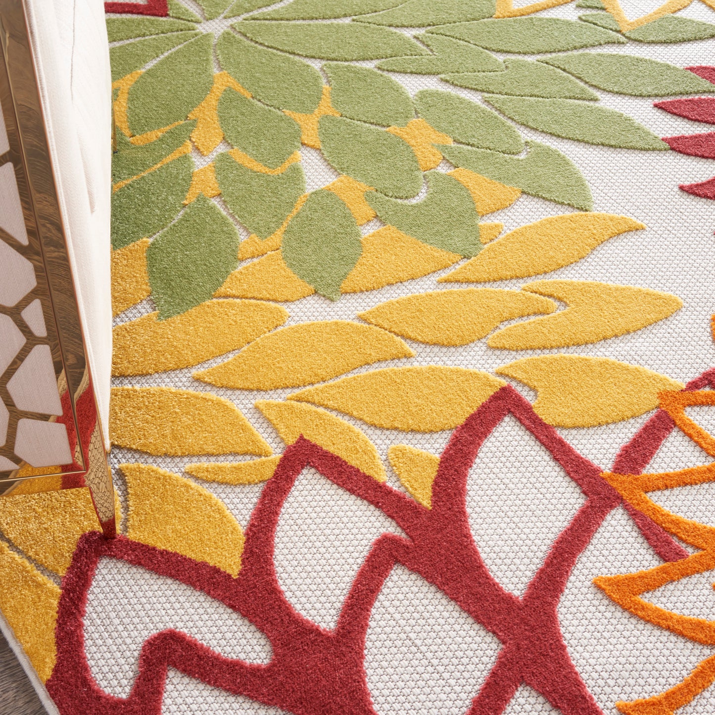 Nourison Aloha 7' x 10' Red Multicolor Tropical Rug