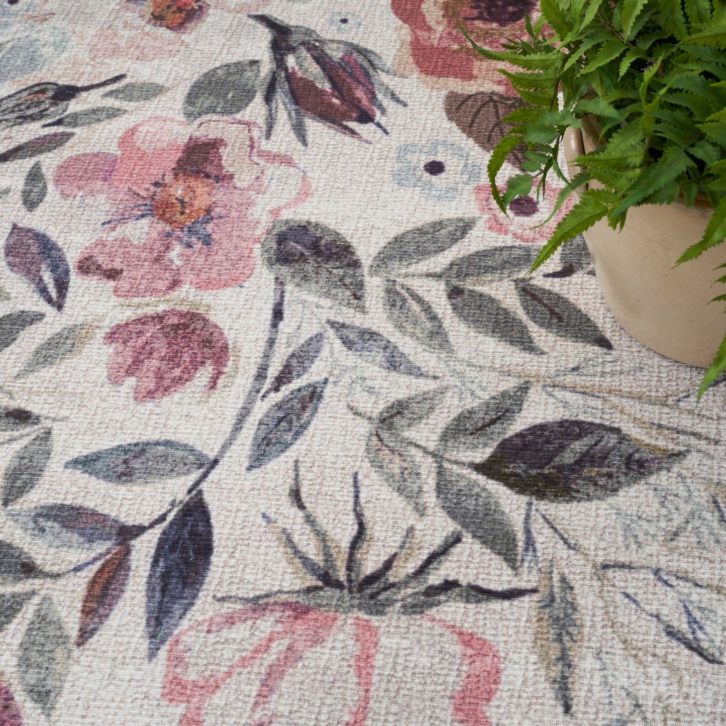 Nourison Nourison Washables 4' x 6' Ivory Pink Vintage Indoor Rug