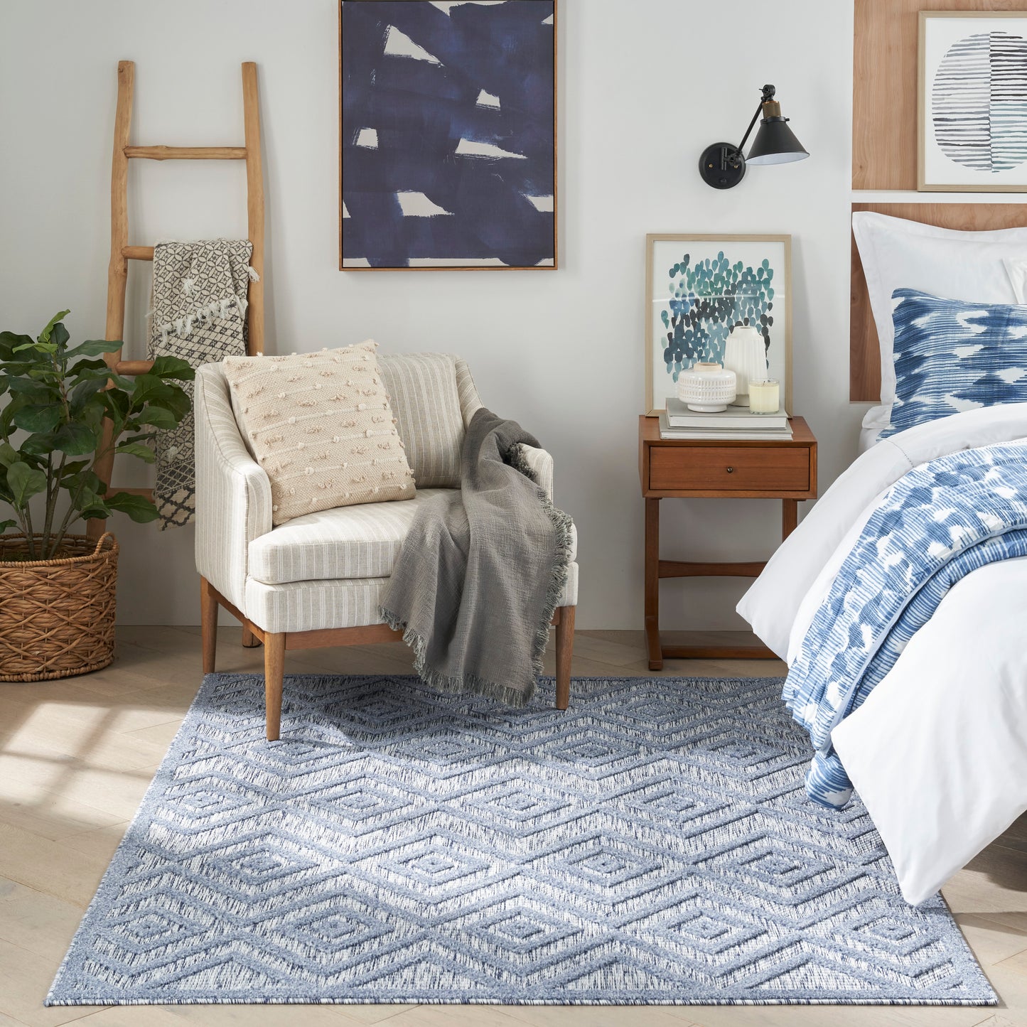 Nourison Versatile 6' x 9' Denim Blue Modern Rug