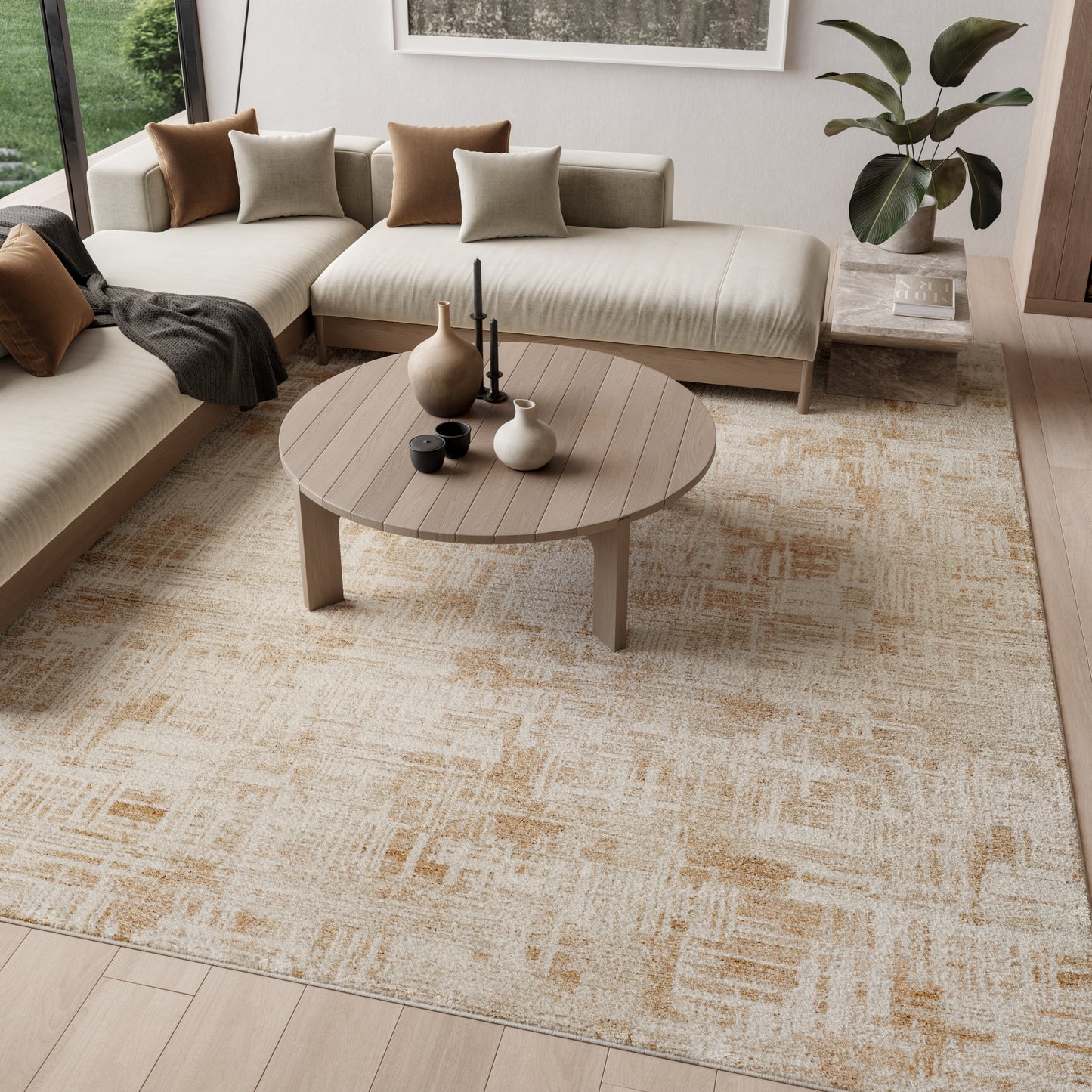 Nourison Dekor 7'10" x 9'10" Ivory Taupe Modern Indoor Rug