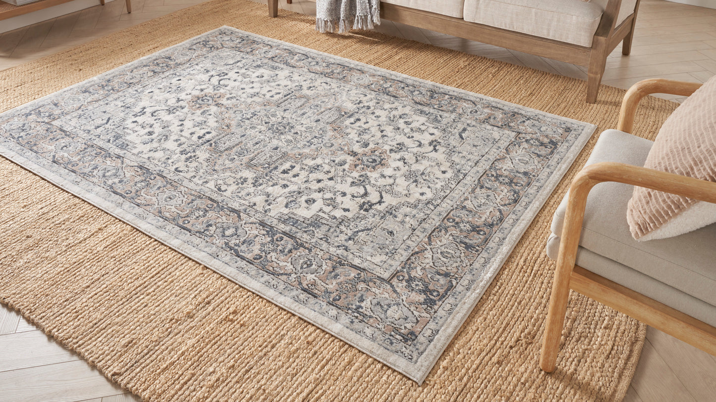 Nourison Quarry 8'10" x 11'10" Ivory Grey Farmhouse Indoor Rug