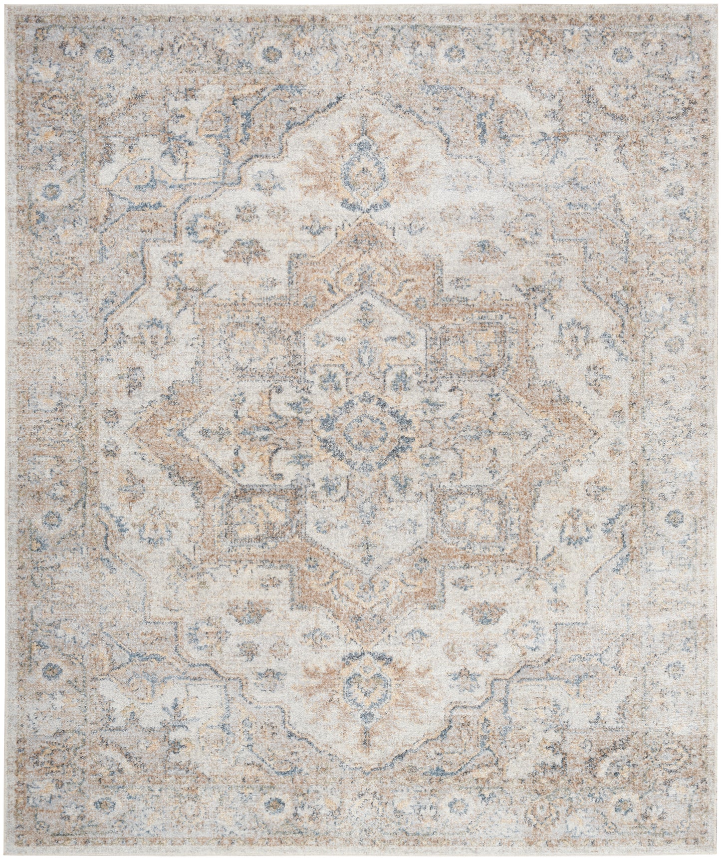 Nourison Astra Machine Washable 7'10" x 10' Silver Grey Vintage Indoor Rug