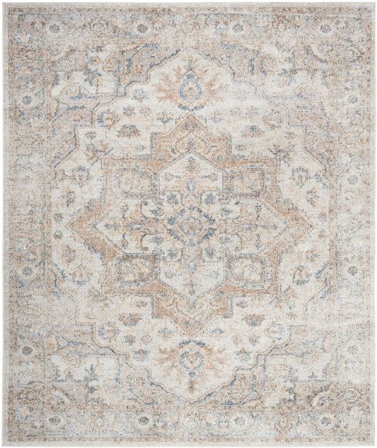 Nourison Astra Machine Washable 7'10" x 10' Silver Grey Vintage Indoor Rug