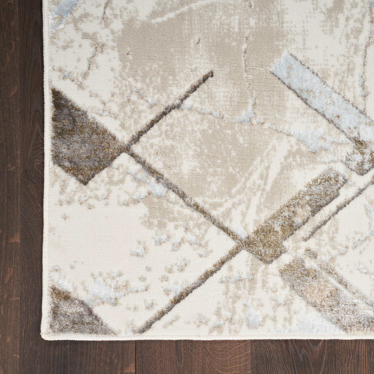 Nourison Glitz 3'11" x 5'11" Ivory/Grey Modern Indoor Rug