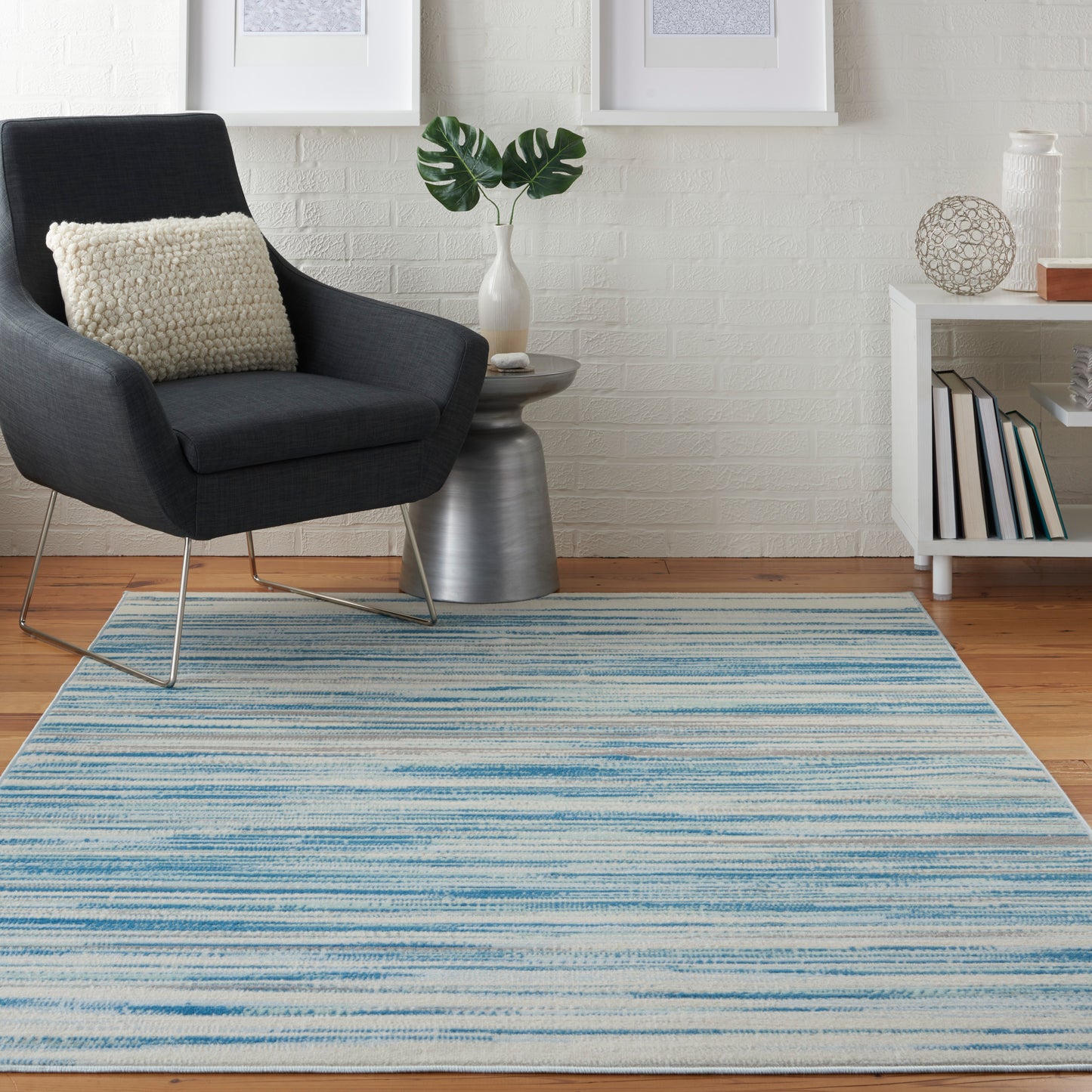 Nourison Jubilant 4' x 6' Blue Modern Indoor Rug