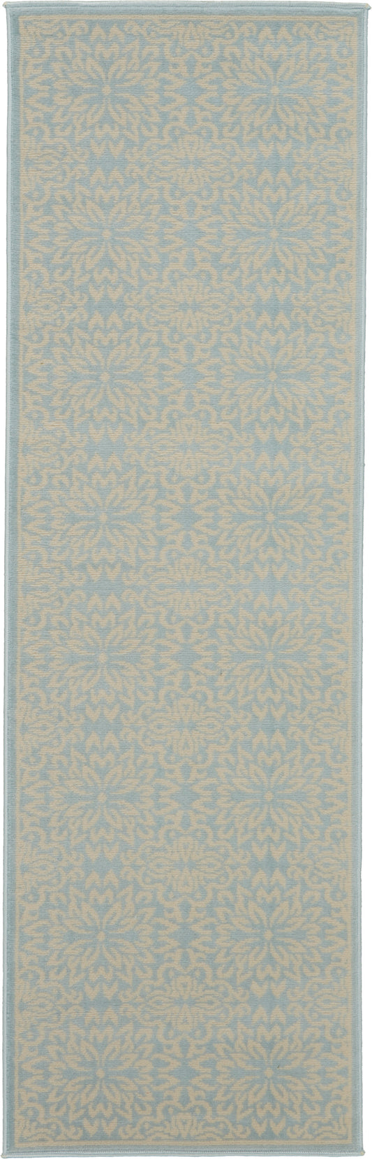 Nourison Jubilant 2'3" x 7'3" Ivory/Light Blue Farmhouse Indoor Rug