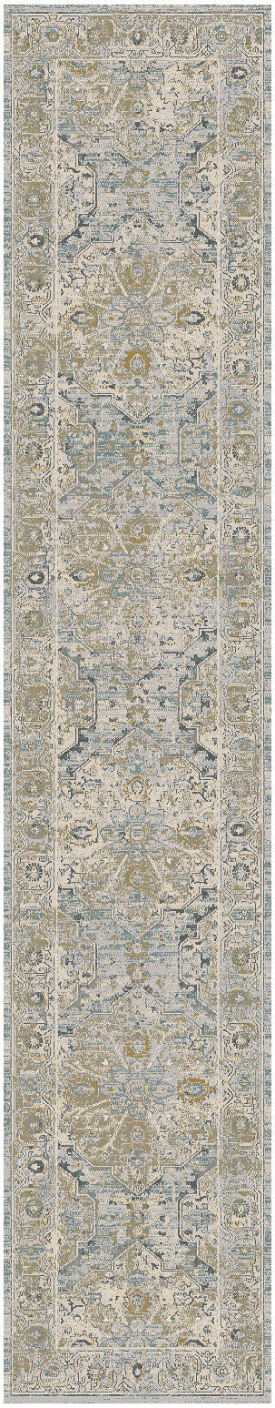 Nourison Lynx 2'3" x 8' Light Blue Vintage Indoor Rug