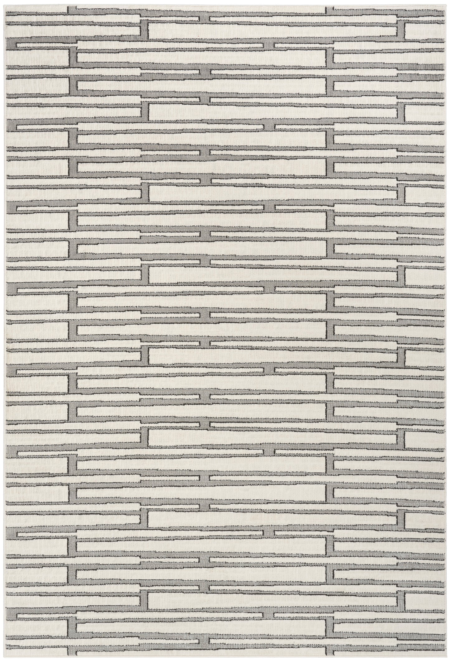 Nourison Nordic 5' x 7' Ivory Grey Scandinavian Indoor Rug