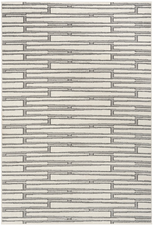 Nourison Nordic 5' x 7' Ivory Grey Scandinavian Indoor Rug