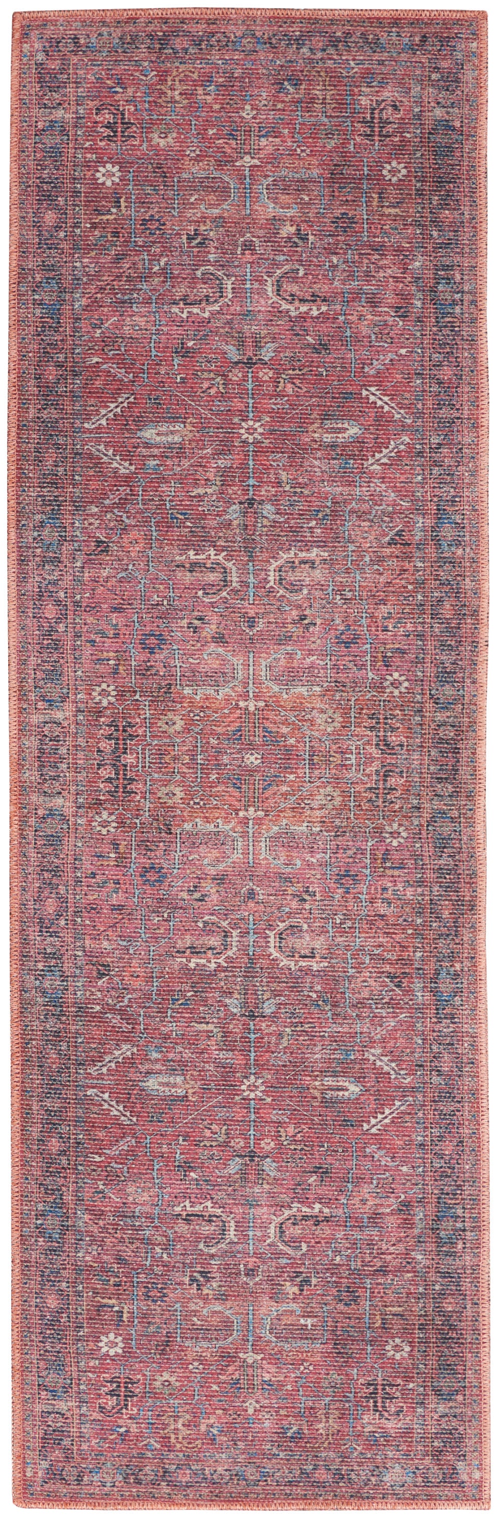 Nicole Curtis Machine Washable Series 1 2' x 6' Brick Vintage Indoor Rug