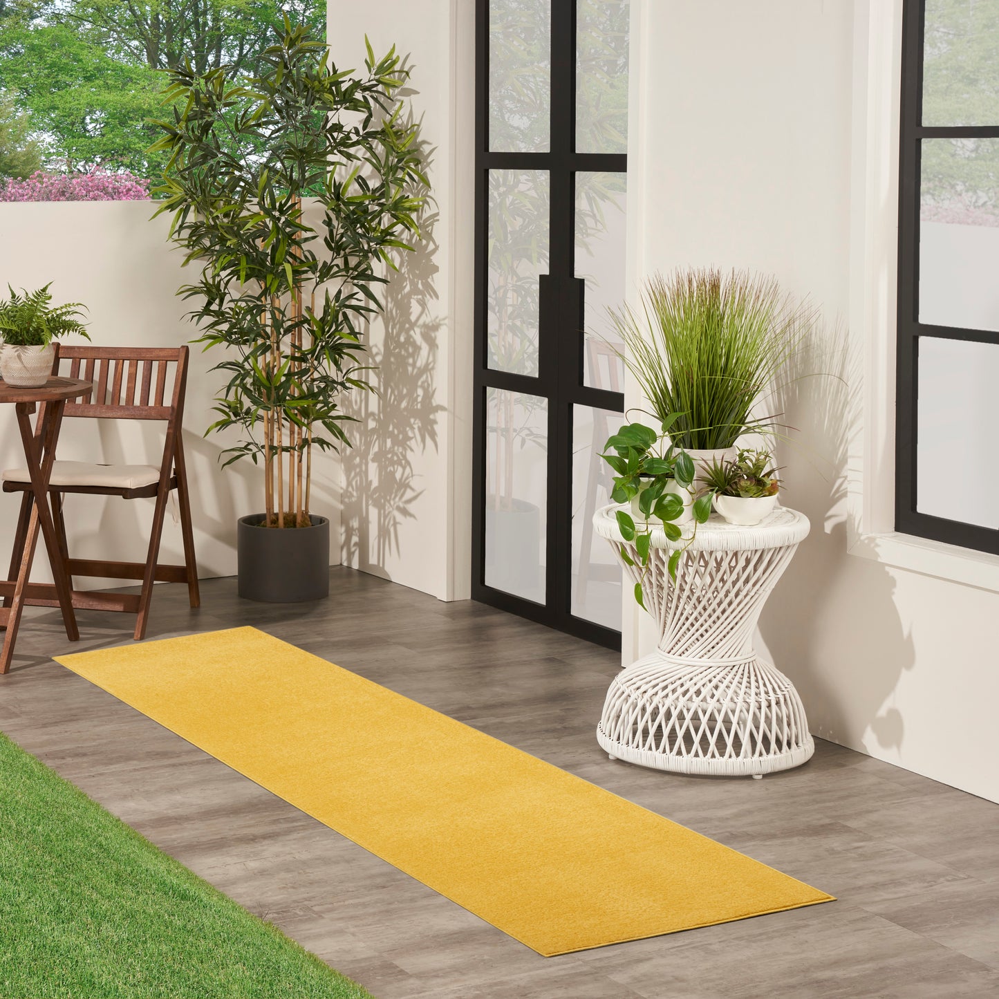 Nourison Nourison Essentials 2'2" x 7'6" Yellow Outdoor Rug