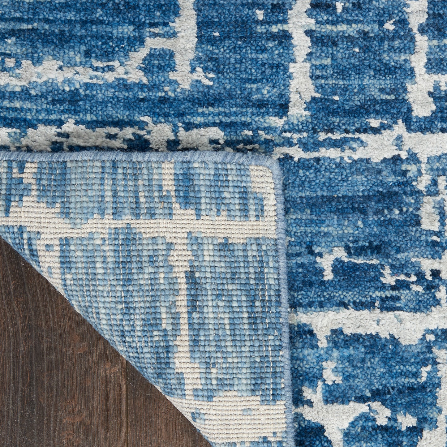 Nourison Luna 7'9" x 9'9" Blue Silver Modern Indoor Rug