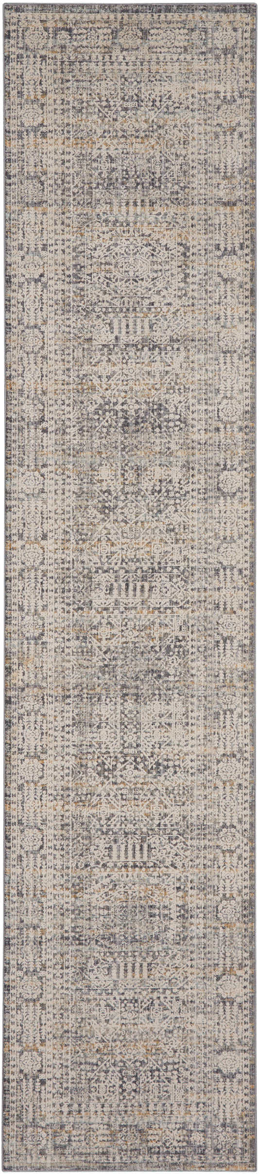 Nourison Lynx 2'3" x 10' Ivory Slate Vintage Indoor Rug