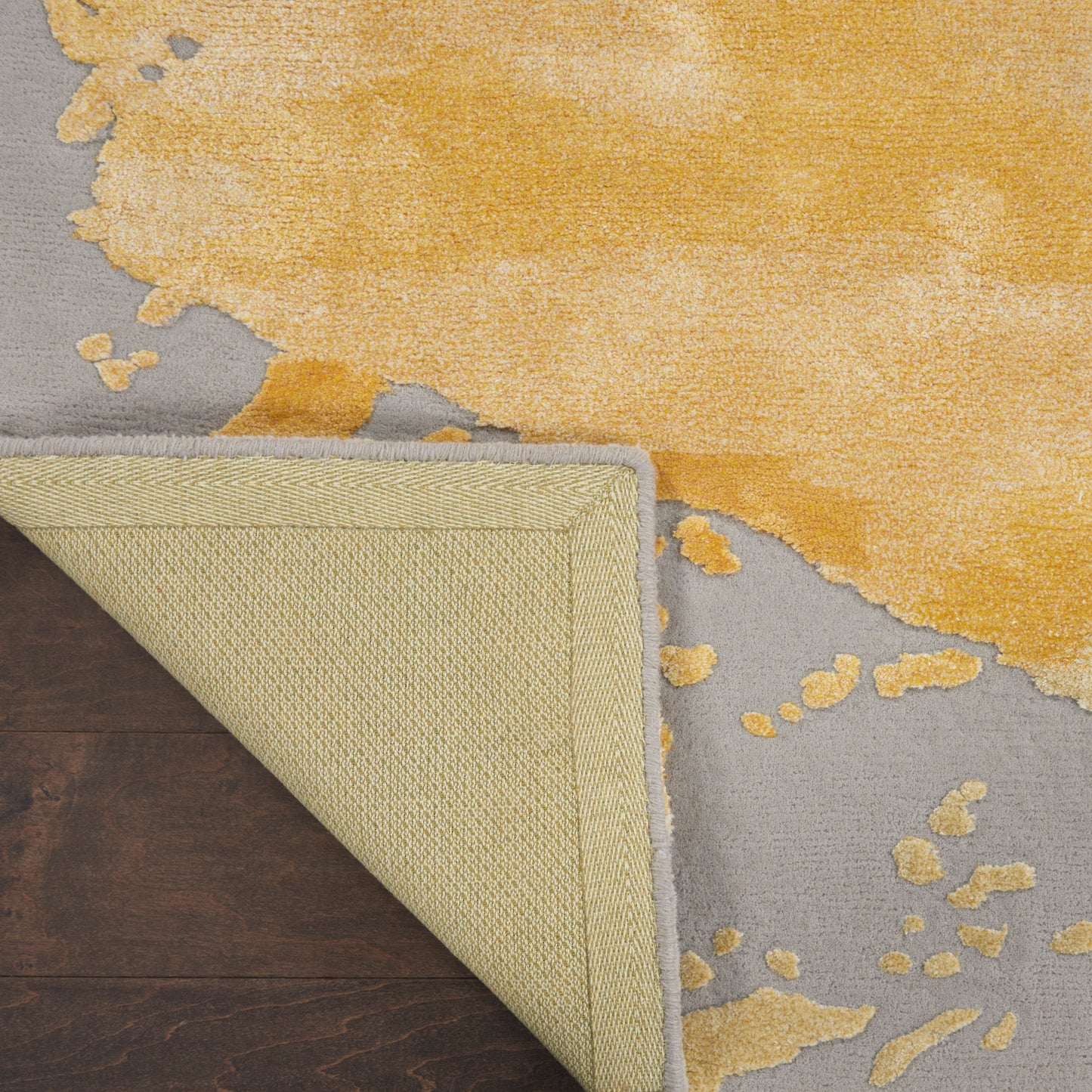 Nourison Prismatic 3'9" x 5'9" Grey Gold Modern Indoor Rug