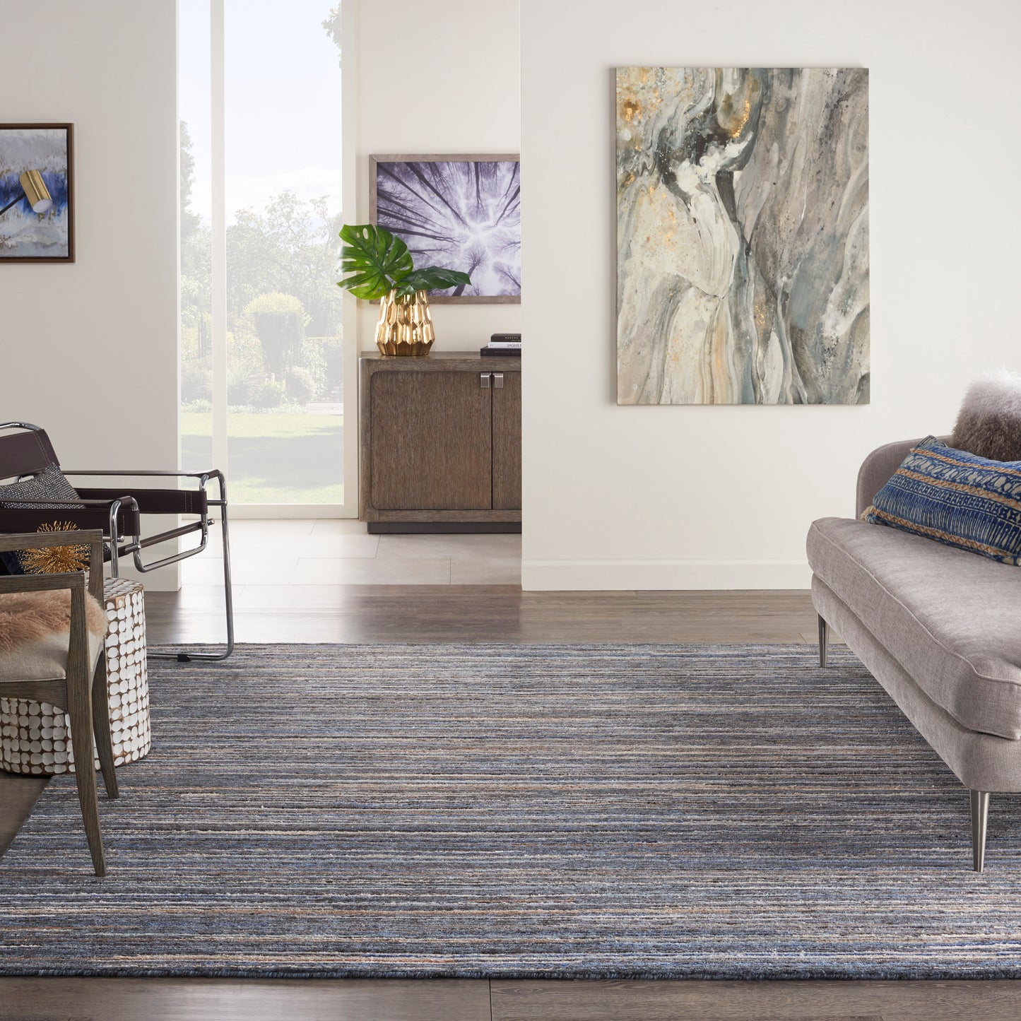 Nourison Plateau 7'9" x 9'9" Blue Modern Indoor Rug