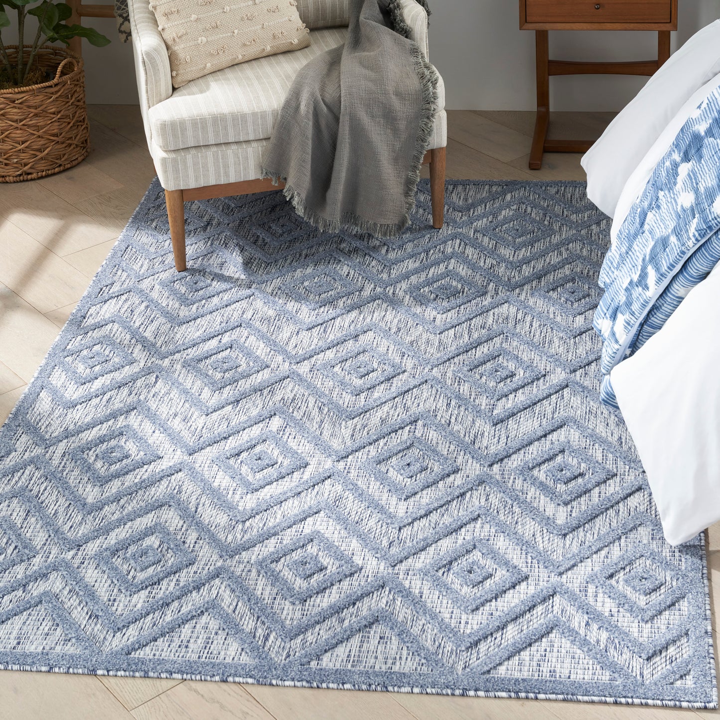 Nourison Versatile 6' x 9' Denim Blue Modern Rug