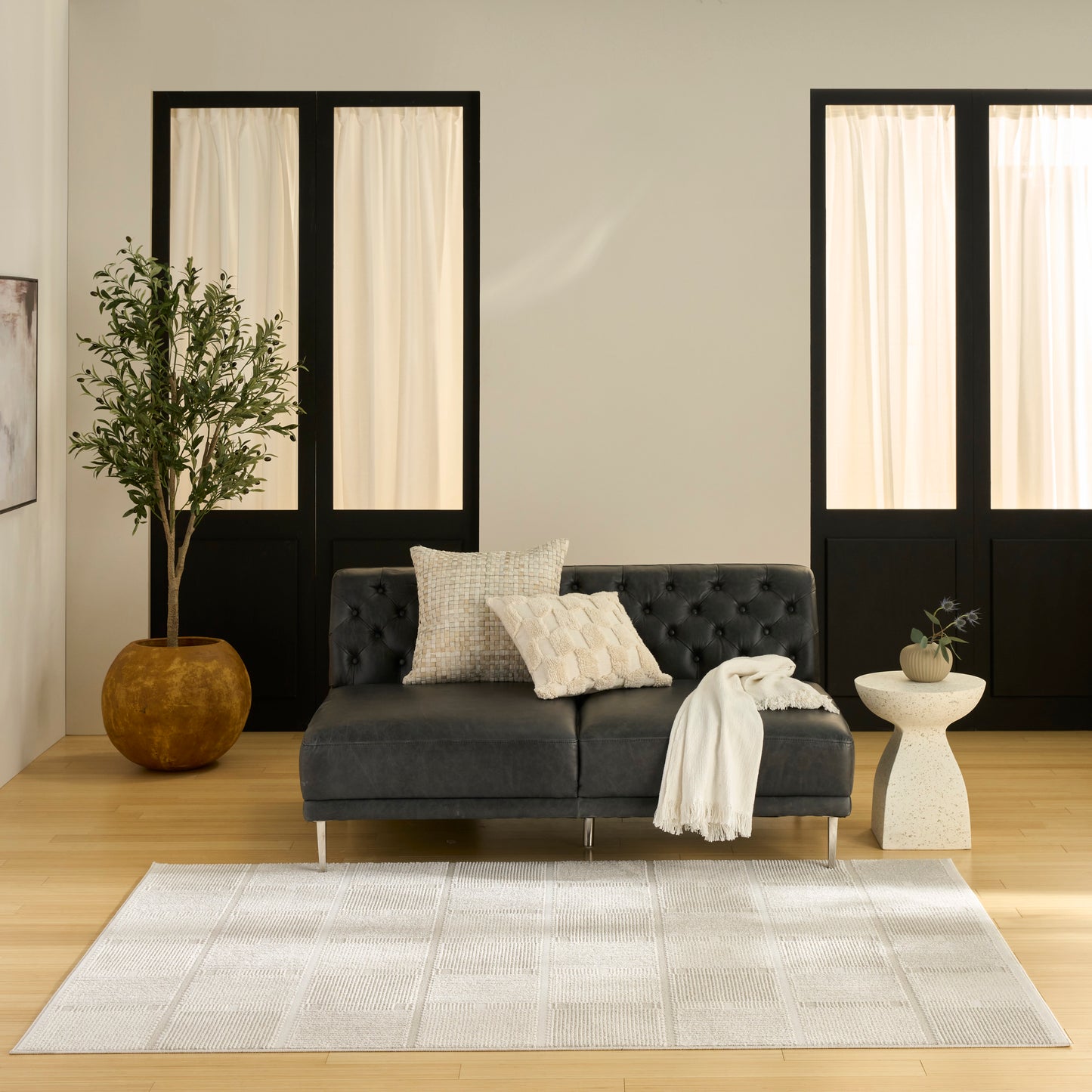 Nourison Nordic 5' x 7' Ivory Beige Modern Indoor Rug
