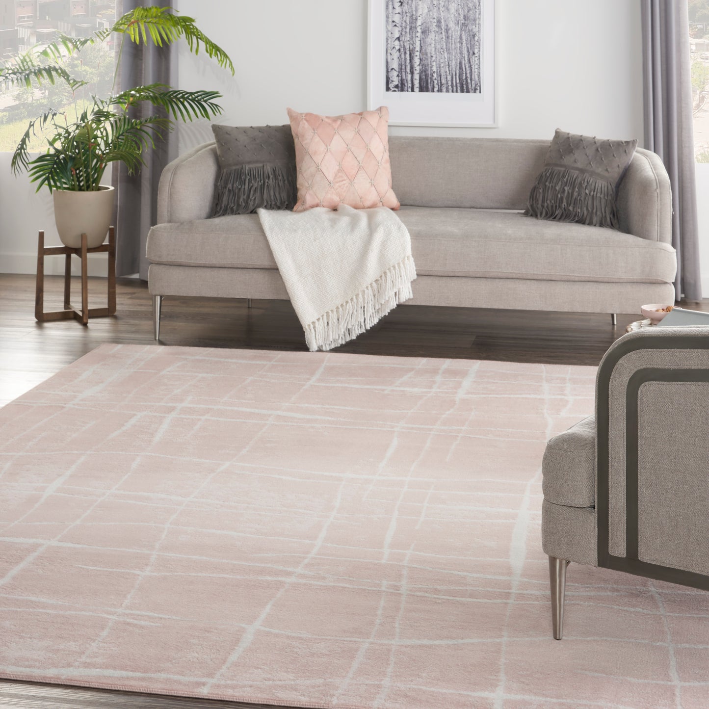Nourison Whimsicle 8'4" x 11'6" Pink Ivory Modern Indoor Rug