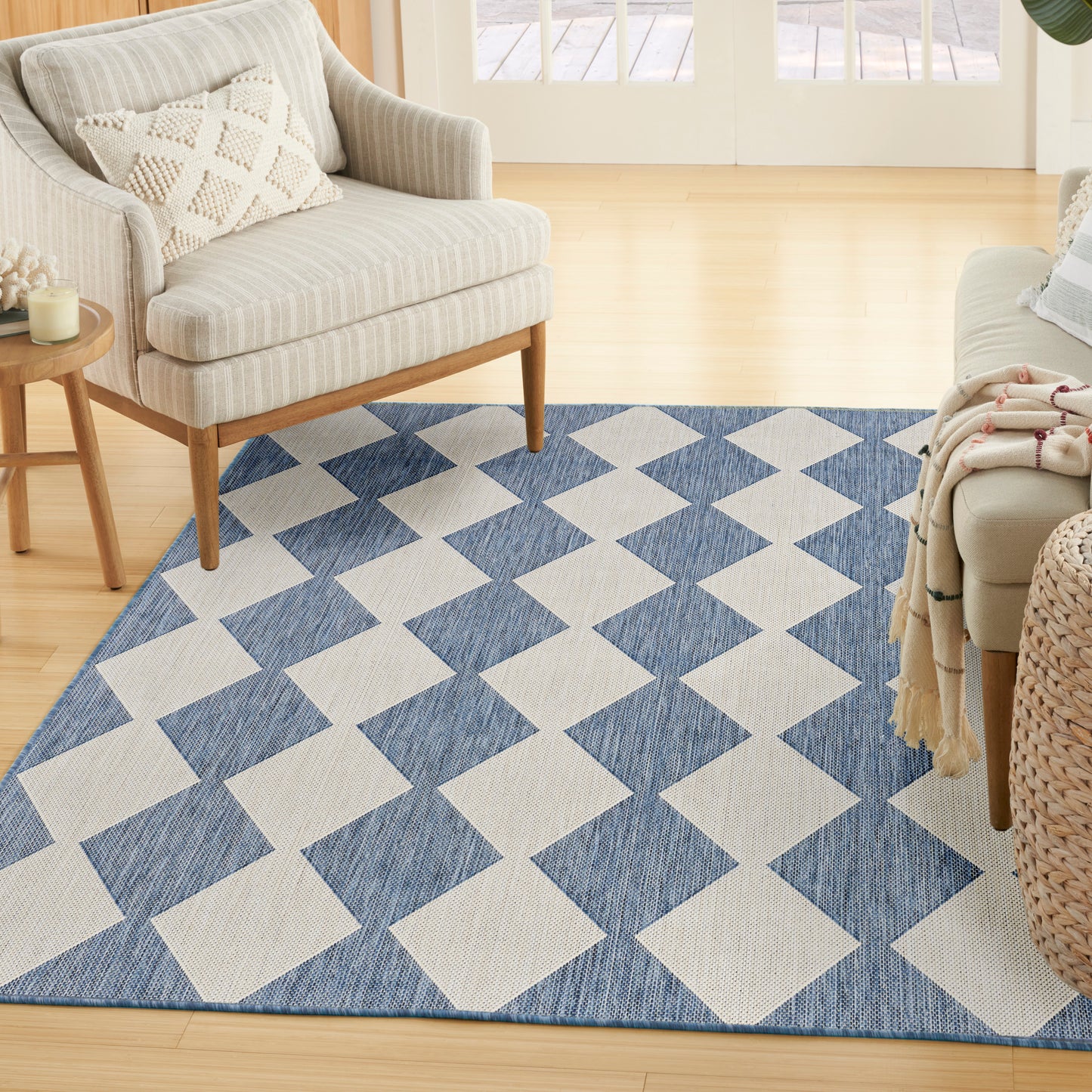Nourison Positano 4' x 6' Navy Blue Modern Rug