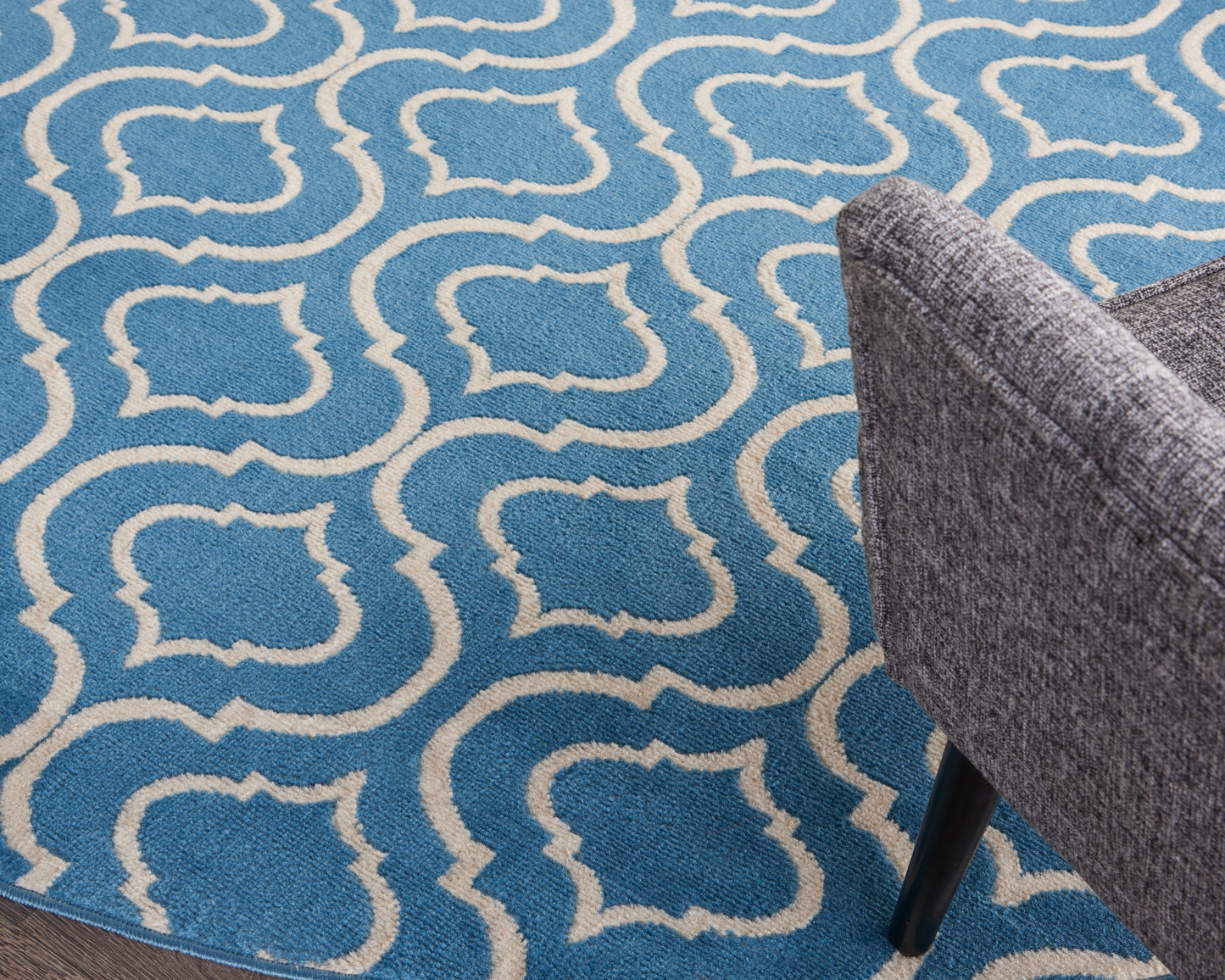 Nourison Jubilant 8' x Round Blue Contemporary Indoor Rug