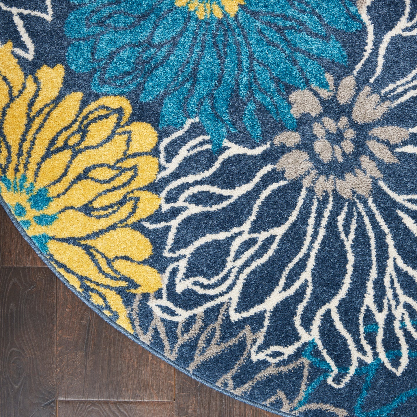 Nourison Passion 8' x Round Blue Contemporary Indoor Rug