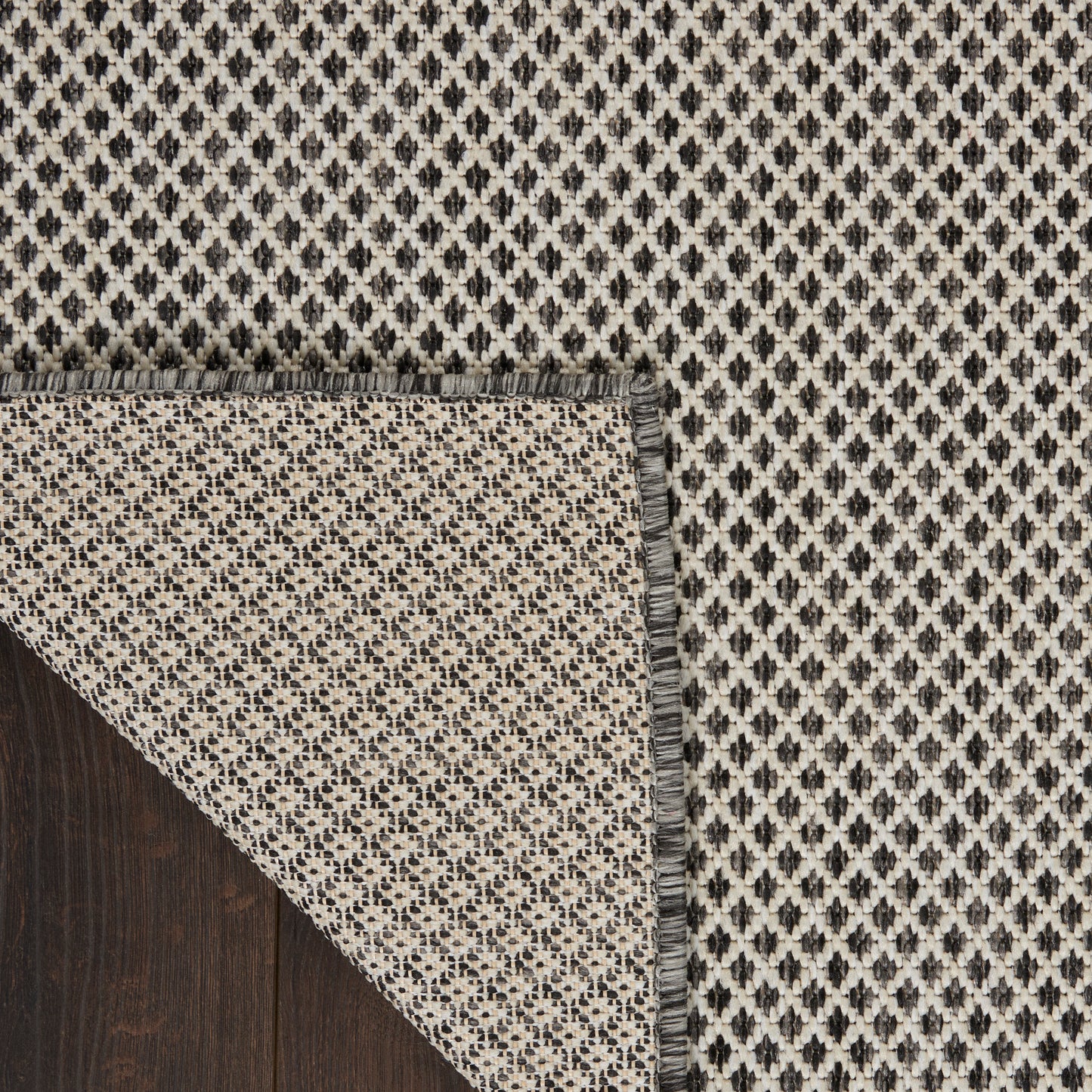 Nourison Courtyard 5' x Square Ivory/Charcoal Modern Rug