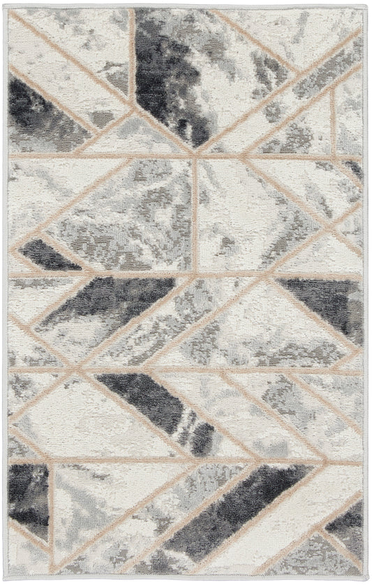 Nourison Elation 2' x 3' Ivory Grey Modern Indoor Rug