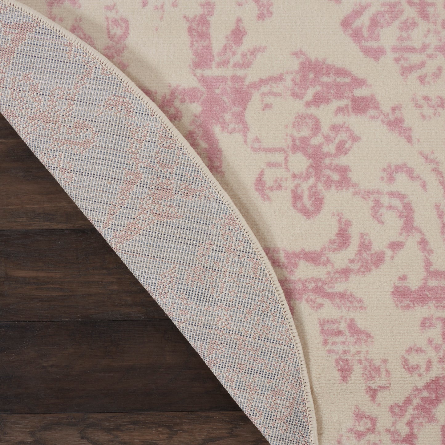 Nourison Jubilant 8' x Round Ivory Pink Vintage Indoor Rug
