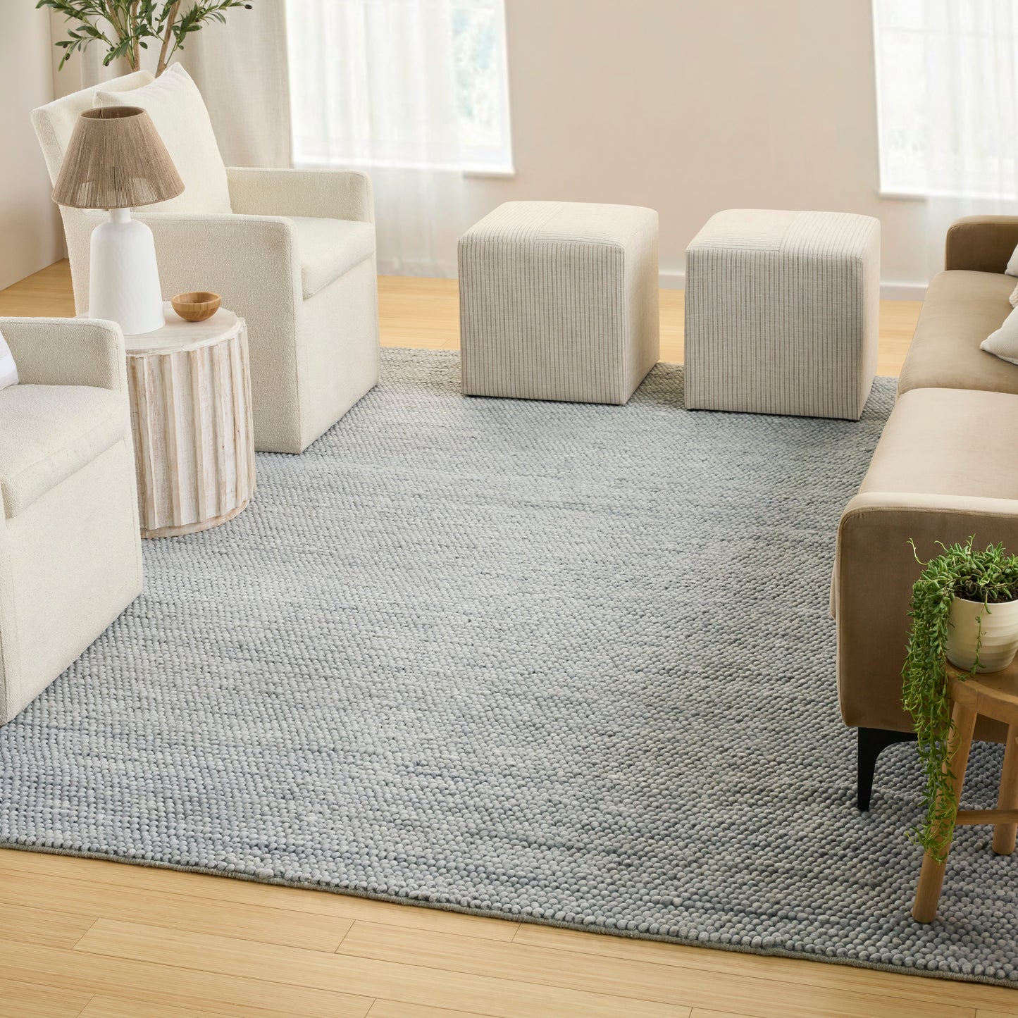 DKNY Pure Knots 8'6" x 11'6" Denim Modern Indoor Rug