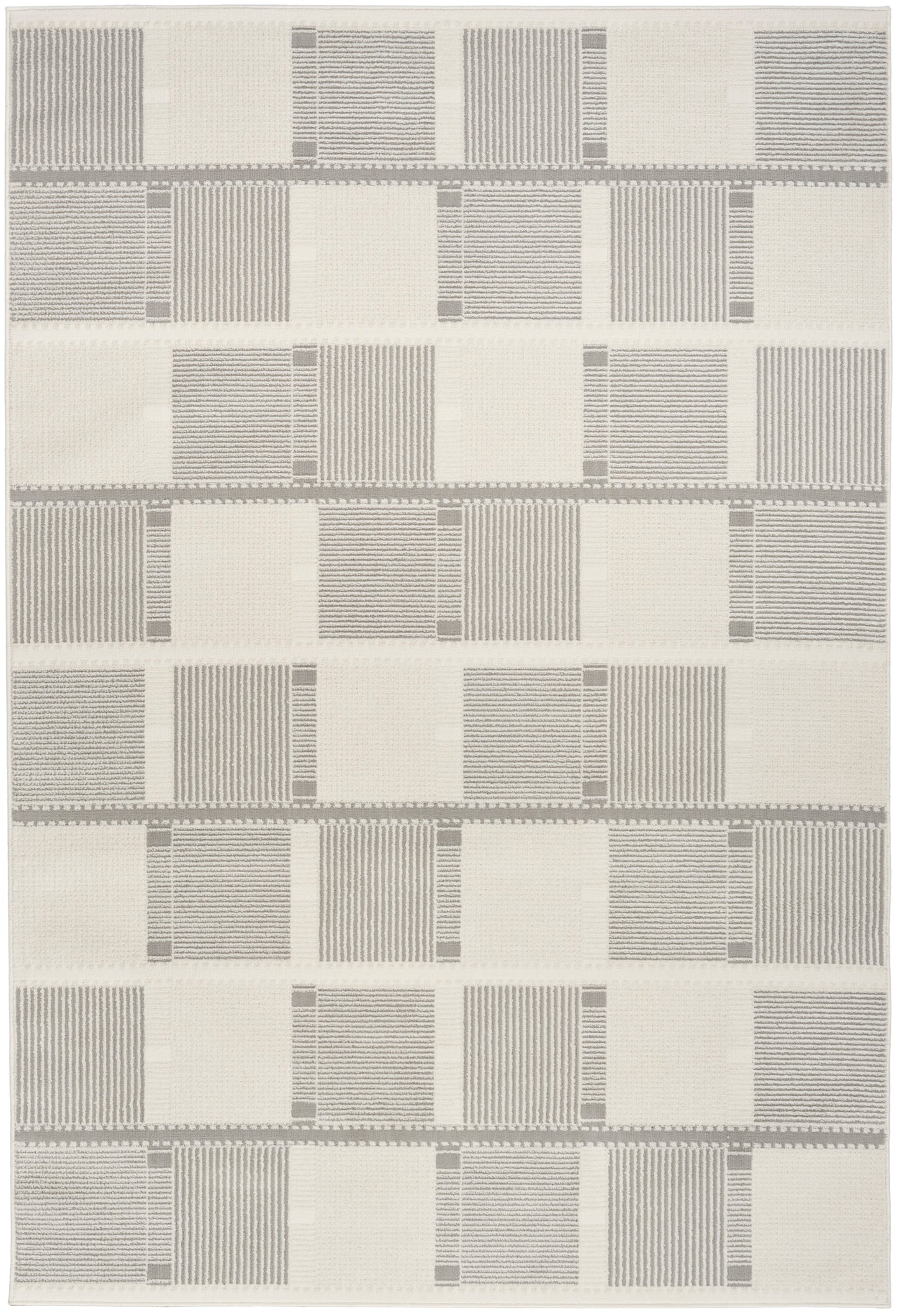 Nourison Nordic 4' x 6' Ivory Grey Modern Indoor Rug