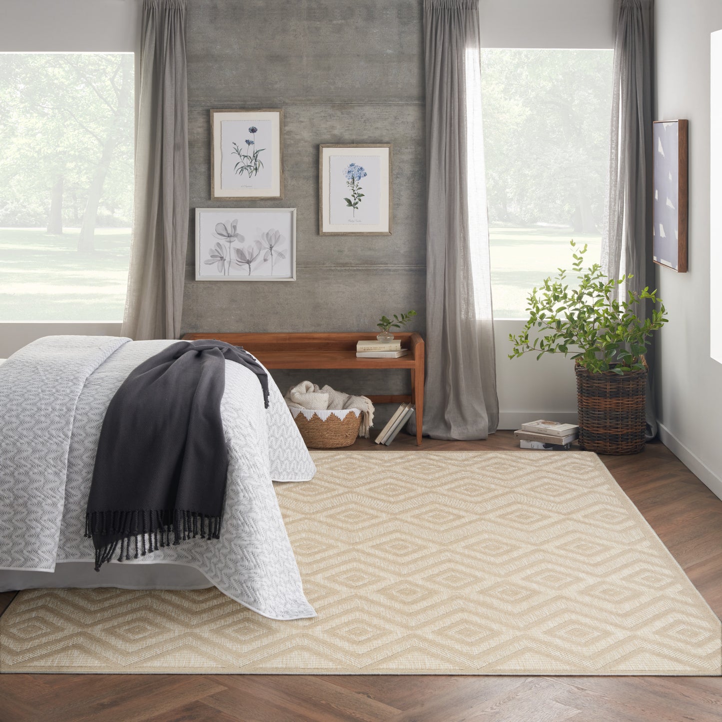 Nourison Versatile 9' x 12' Cream Modern Rug