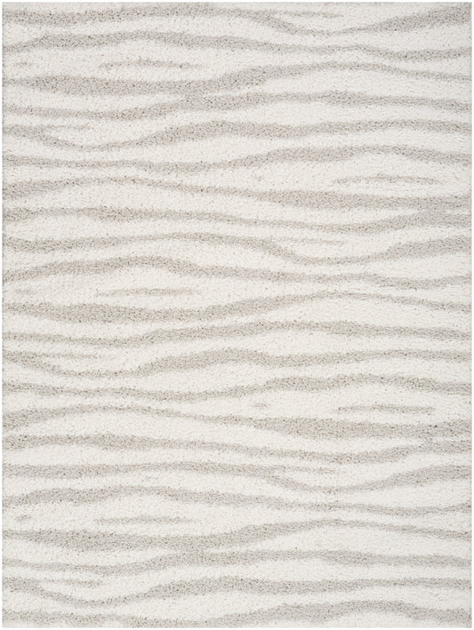 Nourison Modern Shag 3'11" x 5'11" Ivory Grey Modern Indoor Rug