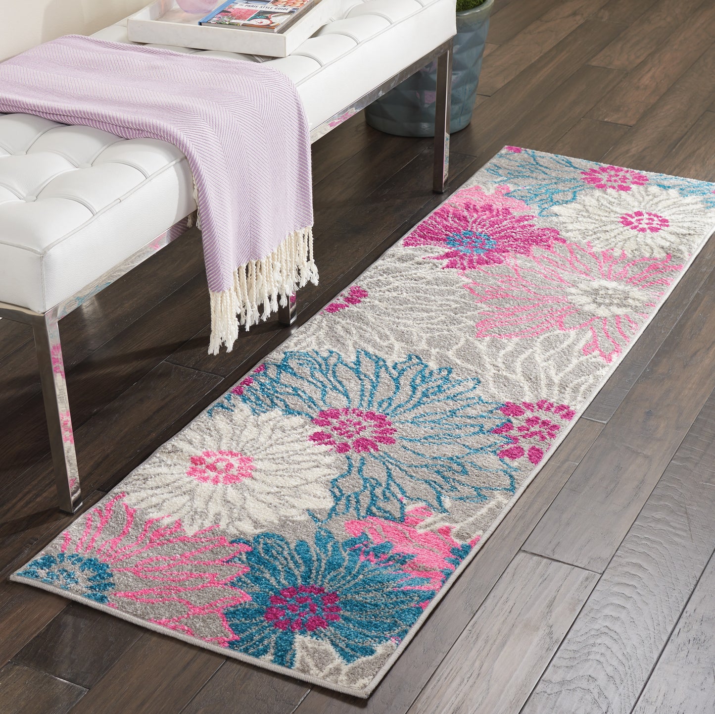 Nourison Passion 1'10" x 6' Grey Contemporary Indoor Rug