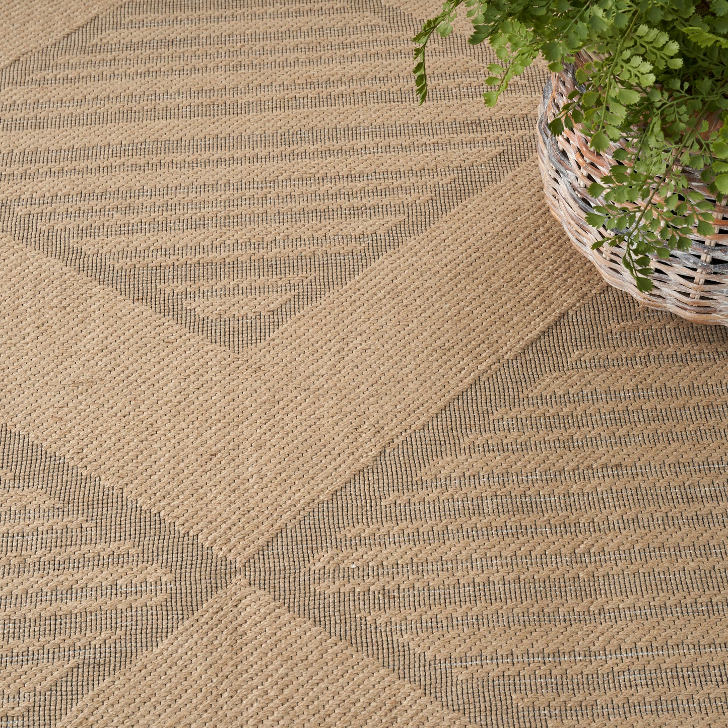 Nourison Washable Jute 3'11" x 5'11" Natural Beige Modern Indoor Rug