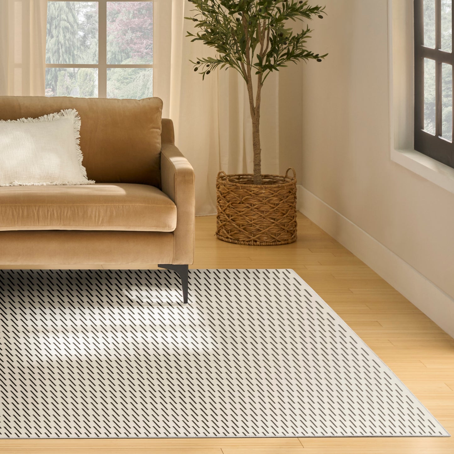 Nourison Nordic 8' x 10' Ivory Black Scandinavian Indoor Rug