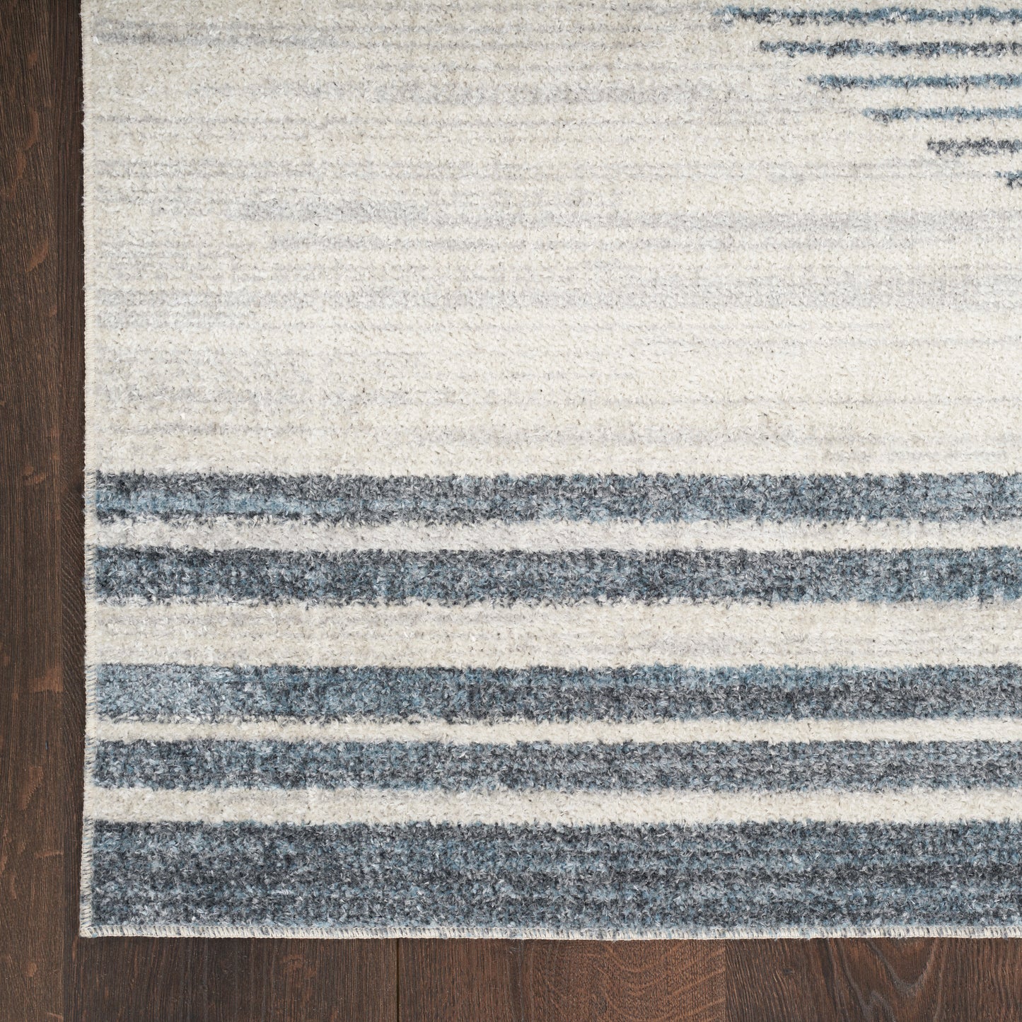 Nourison Astra Machine Washable 9' x 12' Ivory Blue Mid-Century Modern Indoor Rug