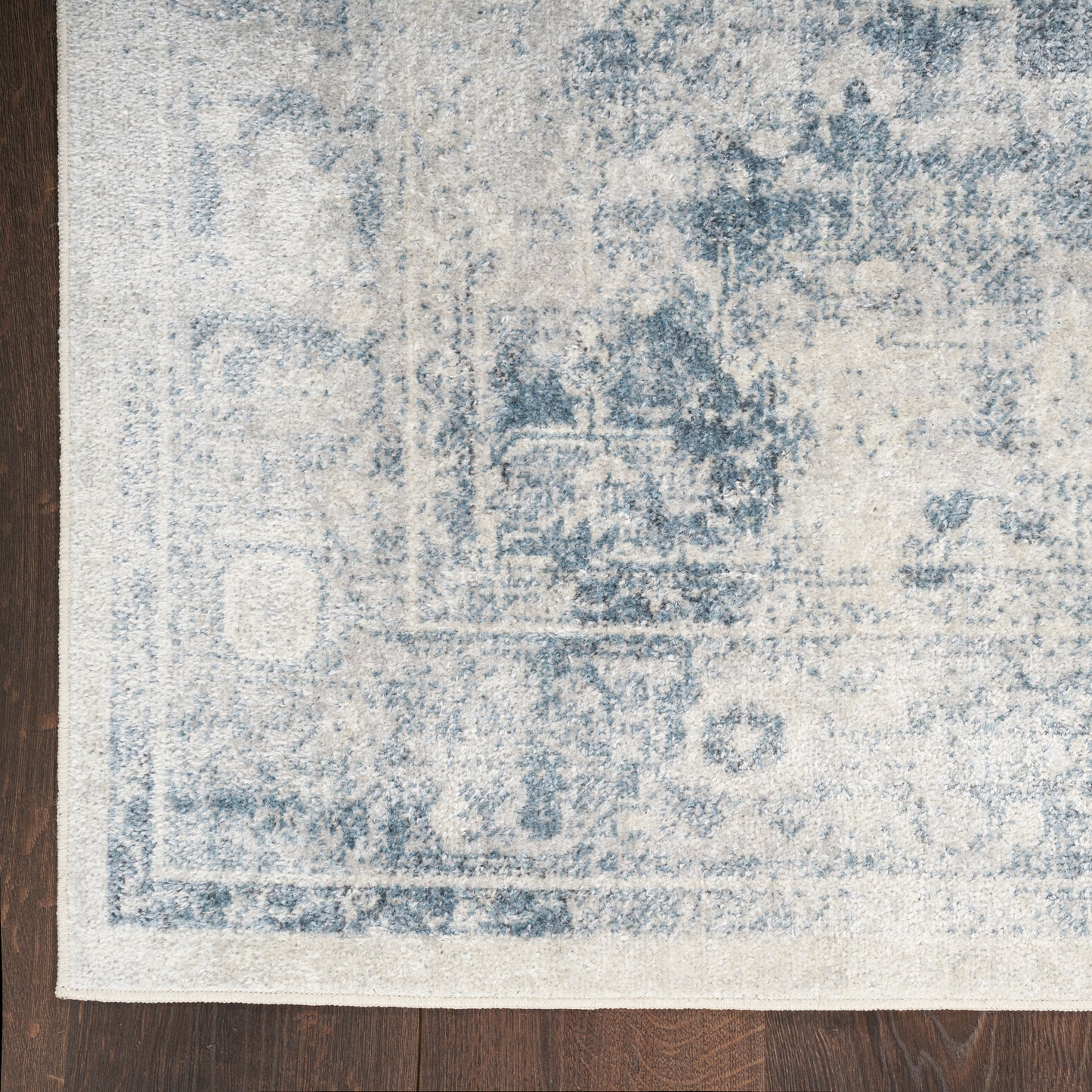 Nourison Astra Machine Washable 9' x 12' Blue Ivory Vintage Indoor Rug