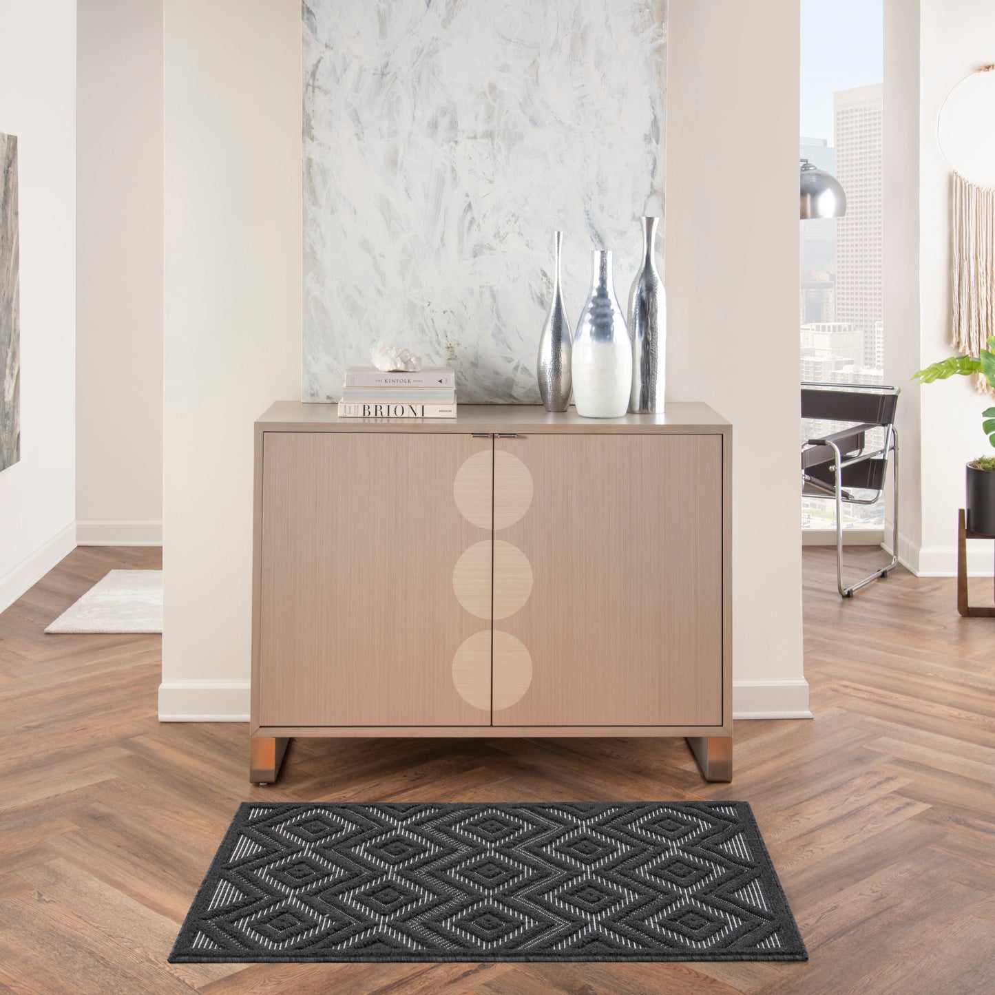 Nourison Versatile 2' x 4' Charcoal Black Modern Rug